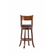Pemberly Row Hardwood Swivel Bar Stool with Foam Cushion in Walnut