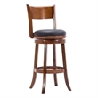 Pemberly Row Hardwood Swivel Bar Stool with Foam Cushion in Walnut