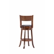 Pemberly Row Hardwood Swivel Bar Stool with Foam Cushion in Walnut