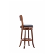 Pemberly Row Hardwood Swivel Bar Stool with Foam Cushion in Walnut