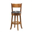 Pemberly Row Hardwood Bar Height Swivel Stool with Footrest in Fruitwood