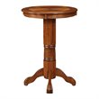 Pemberly Row Hardwood Pub Table with Carved Pedestal and Apron in Walnut