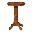Pemberly Row Hardwood Pub Table with Carved Pedestal and Apron in Walnut