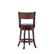 Pemberly Row Rubberwood Swivel Counter Stool with Foam Cushion in Brandy