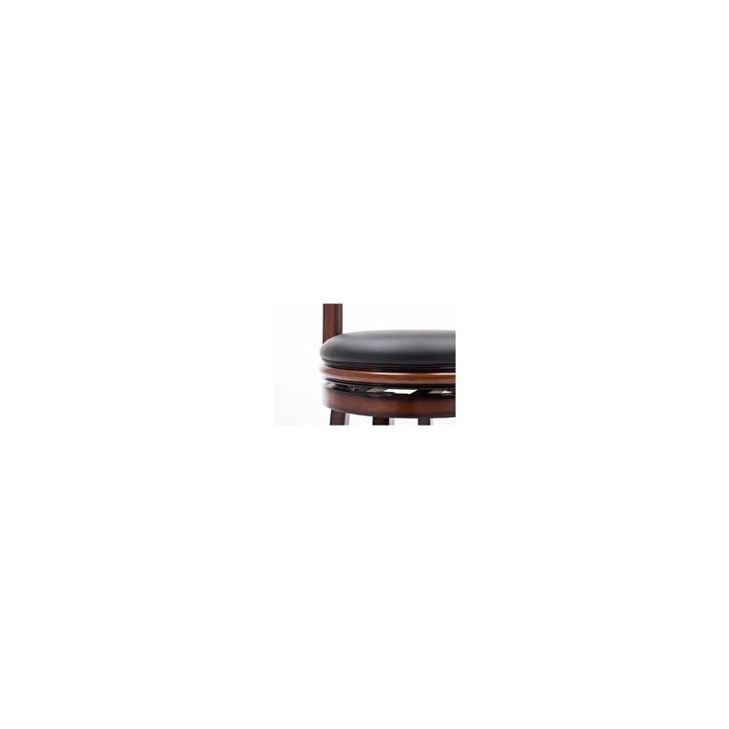 Pemberly Row Rubberwood Swivel Counter Stool with Foam Cushion in Brandy