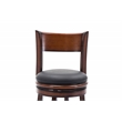 Pemberly Row Rubberwood Bar Height Swivel Stool with Faux Leather in Brandy