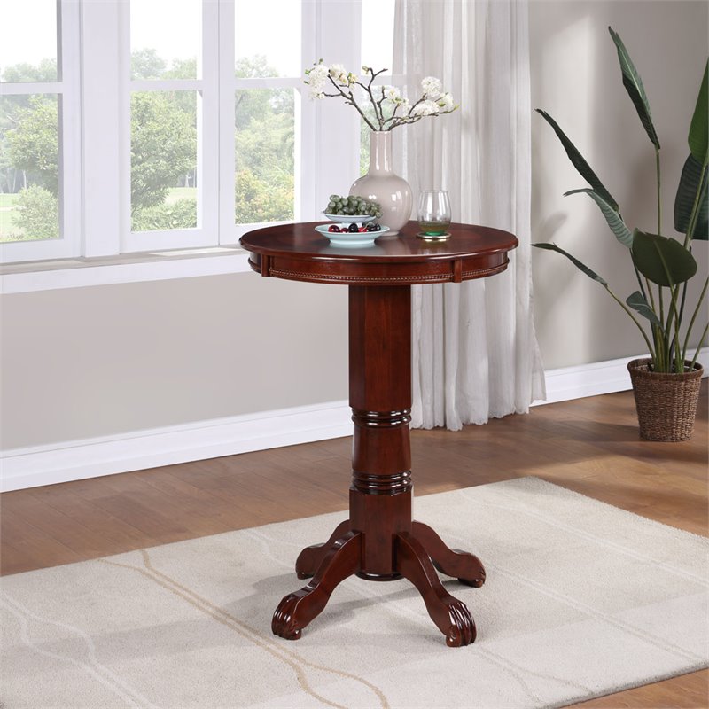 Pemberly Row Rubberwood Pub Table with Claw and Ball Feet in English Tudor