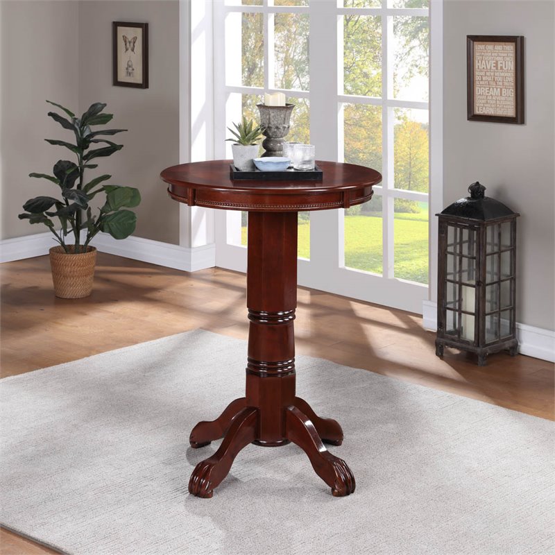 Pemberly Row Rubberwood Pub Table with Claw and Ball Feet in English Tudor