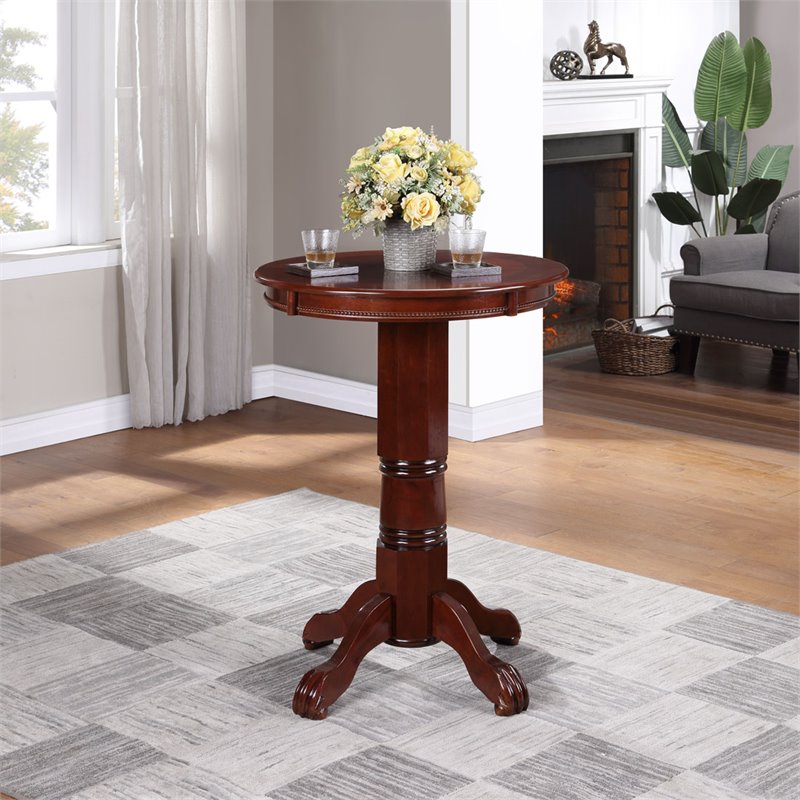 Pemberly Row Rubberwood Pub Table with Claw and Ball Feet in English Tudor