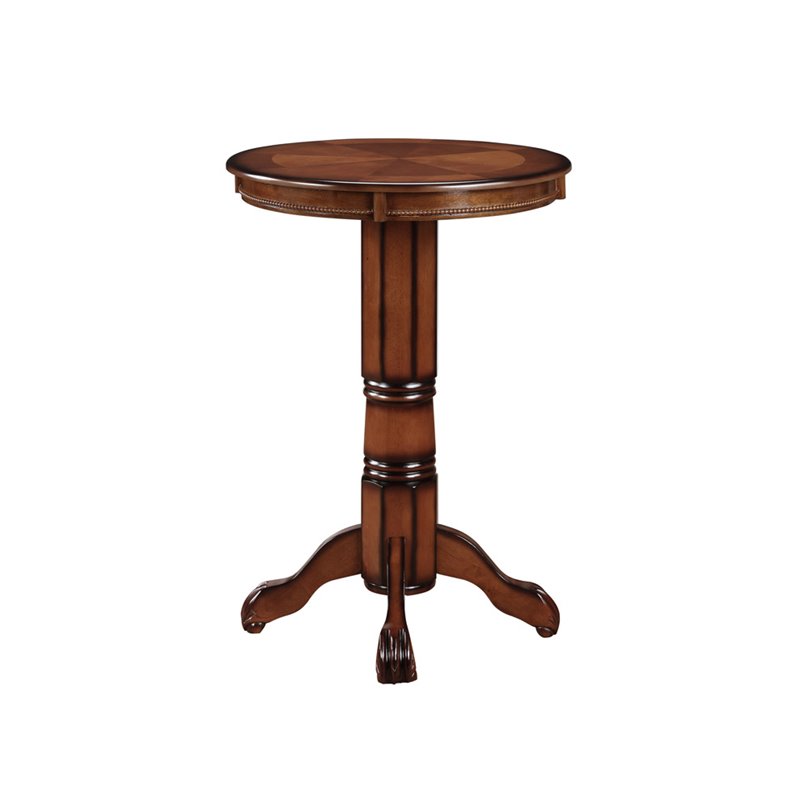 Pemberly Row Hardwood Pub Table with Claw and Ball Feet in Brandy