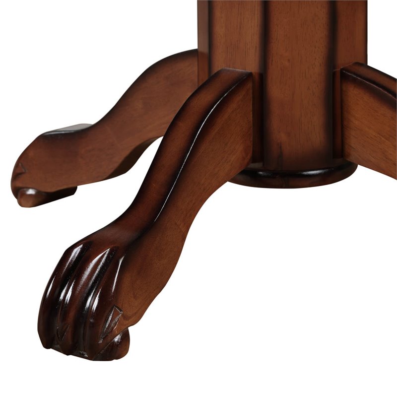 Pemberly Row Hardwood Pub Table with Claw and Ball Feet in Brandy