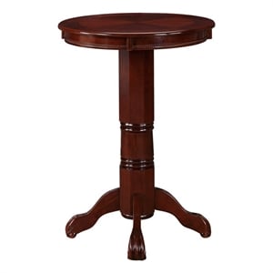 Pemberly Row 42&quot Hardwood Pub Table with Sunburst Veneer in English Tudor