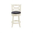 Pemberly Row Hardwood Counter Height Swivel Stool with Cushion in Buttermilk