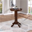 Pemberly Row Hardwood Pub Table with Sunburst Veneer Top in Cappuccino