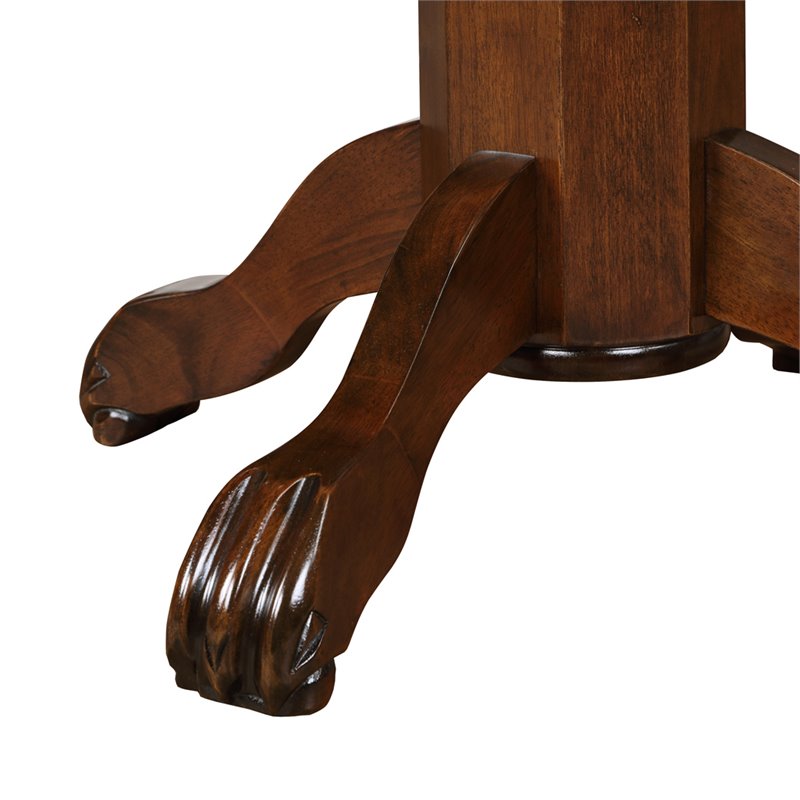 Pemberly Row Hardwood Pub Table with Sunburst Veneer Top in Cappuccino