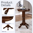 Pemberly Row Hardwood Pub Table with Sunburst Veneer Top in Cappuccino