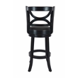 Pemberly Row Rubberwood Swivel Bar Stool with Faux Leather in Black Sandthru