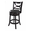 Pemberly Row Hardwood Counter Height Swivel Stool with Cushion in Black Sandthru