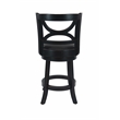 Pemberly Row Hardwood Counter Height Swivel Stool with Cushion in Black Sandthru