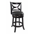 Pemberly Row Hardwood Counter Height Swivel Stool with Cushion in Black Sandthru