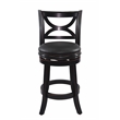 Pemberly Row Hardwood Counter Height Swivel Stool with Cushion in Black Sandthru