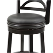 Pemberly Row Hardwood Counter Height Swivel Stool with Cushion in Black Sandthru