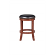Pemberly Row Rubberwood Swivel Backless Counter Stool with Foam Seat in Cherry