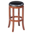 Pemberly Row Rubberwood Bar Height Swivel Backless Stool in Cherry