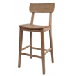 Pemberly Row Eco-Friendly Rubberwood Bar Stool in Barnwood Wire-Brush