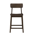 Pemberly Row Farmhouse Rubberwood Wire Brushed Counter Stool in Carbonite Brown