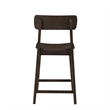 Pemberly Row Farmhouse Rubberwood Wire Brushed Counter Stool in Carbonite Brown