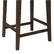 Pemberly Row Farmhouse Rubberwood Wire Brushed Counter Stool in Carbonite Brown