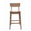 Pemberly Row Rubberwood Farmhouse Bar Stool with Curved Seat in Barnwood Brown