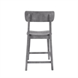 Pemberly Row Rubberwood Farmhouse Counter Stool with Footrest in Charcoal Grey