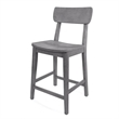 Pemberly Row Rubberwood Farmhouse Counter Stool with Footrest in Charcoal Grey