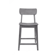 Pemberly Row Rubberwood Farmhouse Counter Stool with Footrest in Charcoal Grey