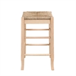 Pemberly Row Hardwood Square Rush Woven Backless Counter Stool in Blonde Oak