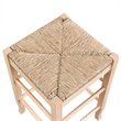 Pemberly Row Hardwood Square Rush Woven Backless Counter Stool in Blonde Oak