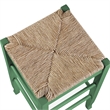 Pemberly Row Rubberwood Square Rush Backless Counter Stool in Equestrian Green