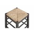 Pemberly Row Rubberwood Square Rush Backless Counter Stool in Charcoal Grey
