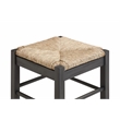 Pemberly Row Rubberwood Square Rush Backless Counter Stool in Charcoal Grey