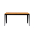Pemberly Row Rectangular Hardwood Dining Table for 6 Guests in Black/Oak