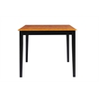 Pemberly Row Rectangular Hardwood Dining Table for 6 Guests in Black/Oak