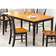 Pemberly Row Rectangular Hardwood Dining Table for 6 Guests in Black/Oak