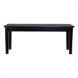 Pemberly Row Rubberwood Farmhouse Dining Bench with Curved Edges in Black