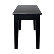 Pemberly Row Rubberwood Farmhouse Dining Bench with Curved Edges in Black