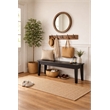 Pemberly Row Rubberwood Farmhouse Dining Bench with Curved Edges in Black