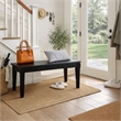 Pemberly Row Rubberwood Farmhouse Dining Bench with Curved Edges in Black