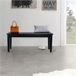 Pemberly Row Rubberwood Farmhouse Dining Bench with Curved Edges in Black