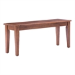Pemberly Row Rubberwood Dining Bench with Protective Floor Glides in Walnut